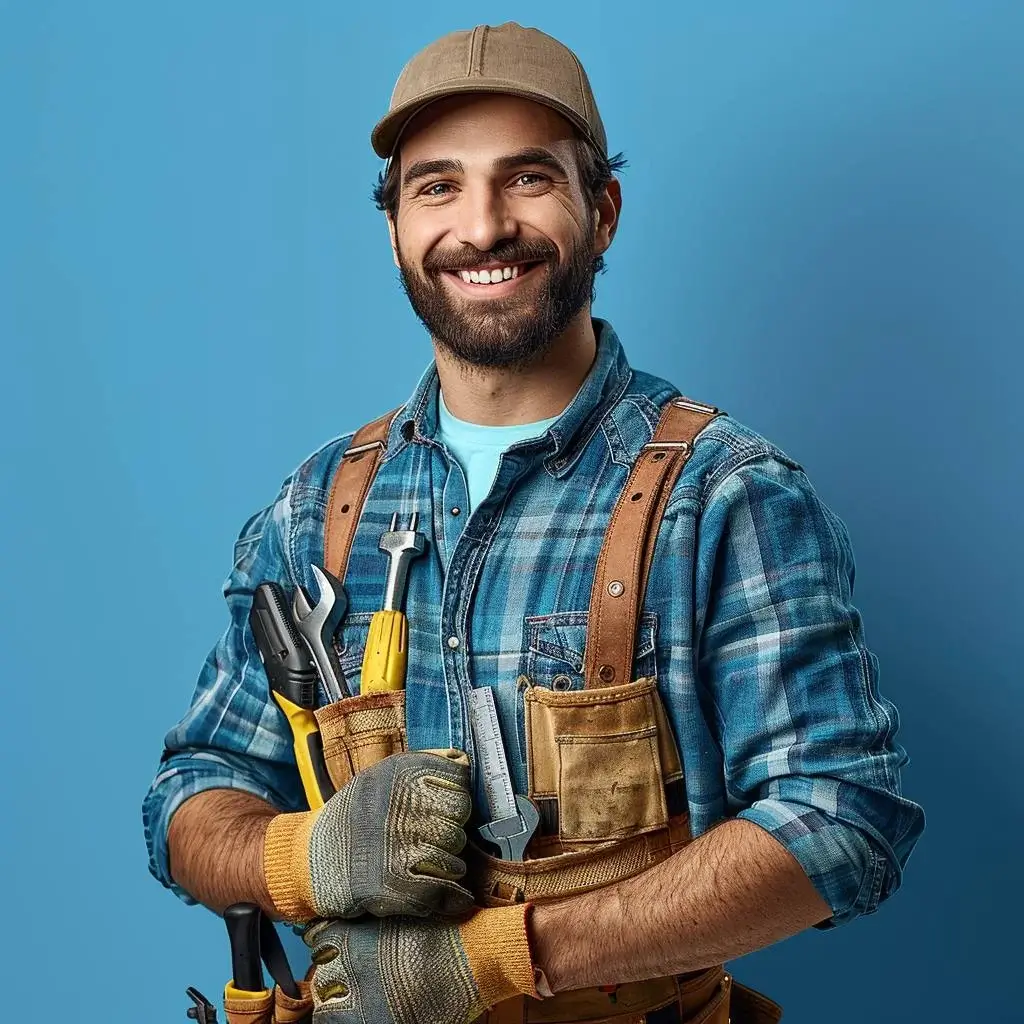 plumber frankfurt with tool in his hands